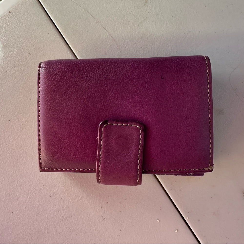 Gianni Bernini Purple Leather Wallet